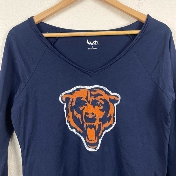 Chicago Bears Touch by Alyssa Milano Women’s Large Long Sleeve Navy V Neck Tee - Picture 2 of 9
